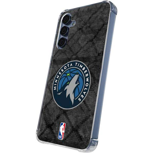 NBA Minnesota Timberwolves Dark Rust Galaxy A35 5G Clear Case